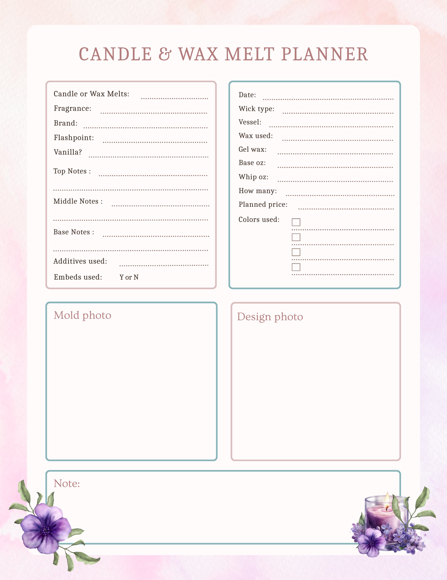 Candle Planner